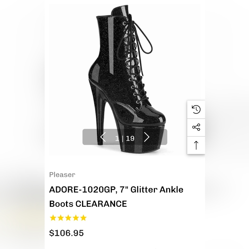 Adore Shimmering Black Lace-Up Heeled Boots